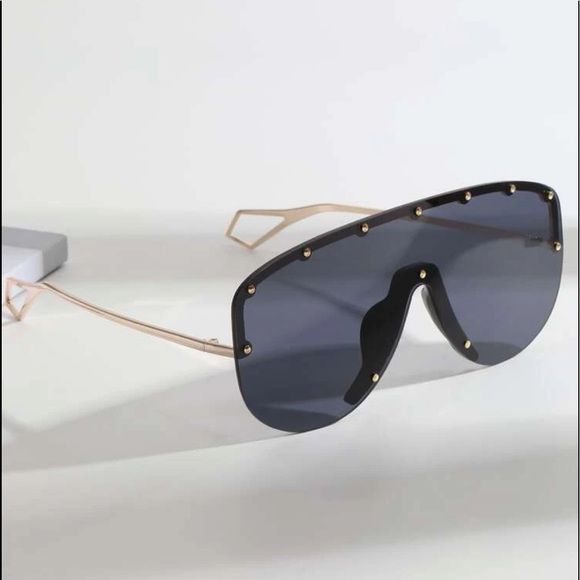 Gold Studded Aviator Sunglasses - Picture 3 of 7